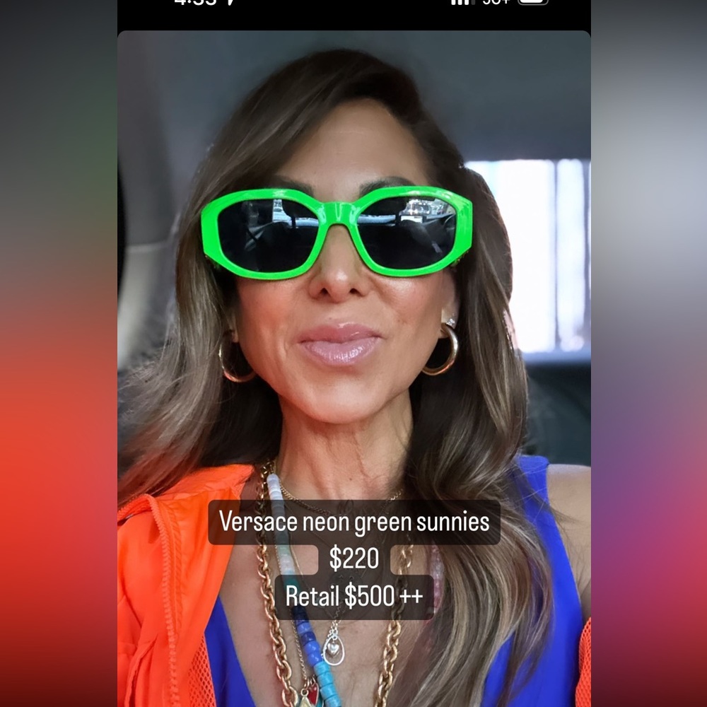 Versace BNIB Neon Green Biggie Sunglasses w/ box & case